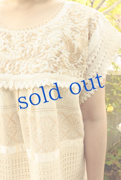 画像2: オアハカ刺繍の織生地ワンピース　 (2)