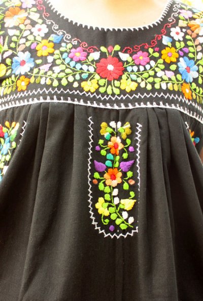 画像3: 定番メキシコ刺繍レース袖ワンピース　