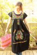 画像1: 定番メキシコ刺繍レース袖ワンピース　 (1)