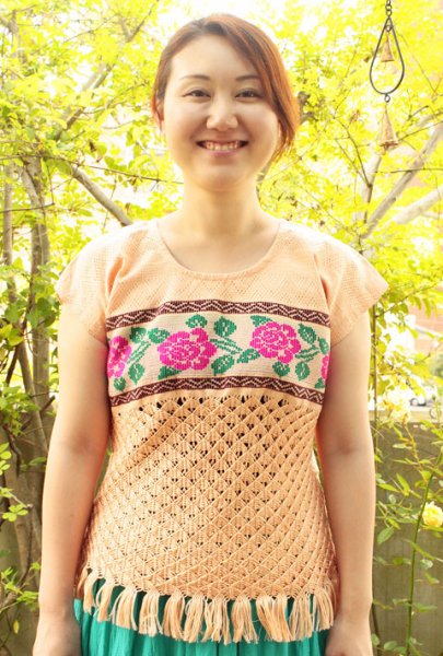 画像3: 手織りとマクラメ編みのウィピルトップス  (3)