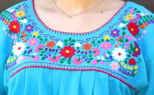 画像3: ガーゼ生地のメキシカントップスM−LL (3)