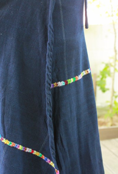 画像3: 藍の織と刺繍のインディアンスカート