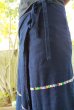 画像4: 藍の織と刺繍のインディアンスカート (4)
