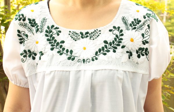 画像5: 定番メキシコ刺繍ブラウス (5)
