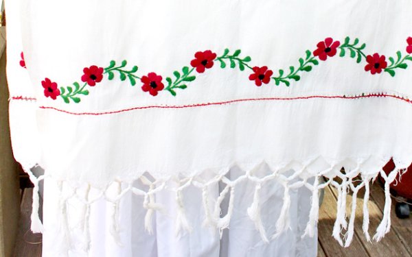 画像5: オアハカ州の刺繍ショール (5)