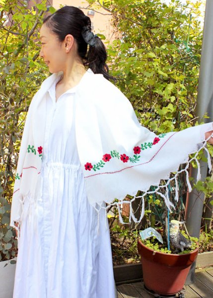 画像2: オアハカ州の刺繍ショール (2)