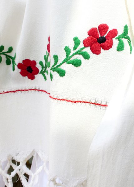 画像4: オアハカ州の刺繍ショール (4)