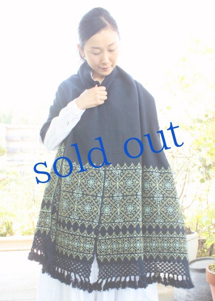 画像1: プエブラ州の刺繍ショール (1)