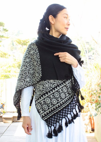 画像2: プエブラ州の刺繍ショール  (2)