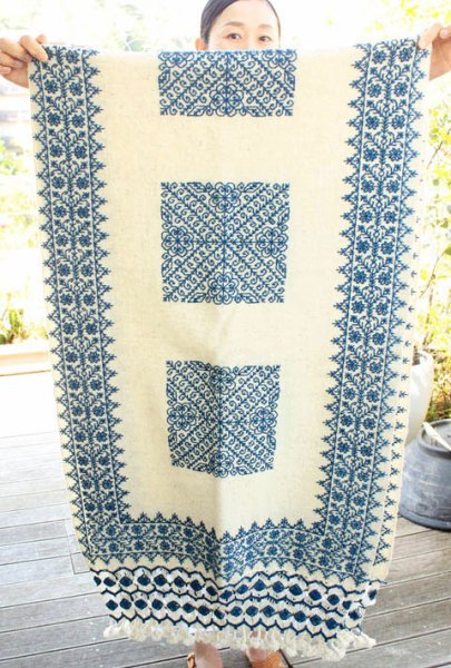 画像2: プエブラ州の刺繍ショール　 (2)