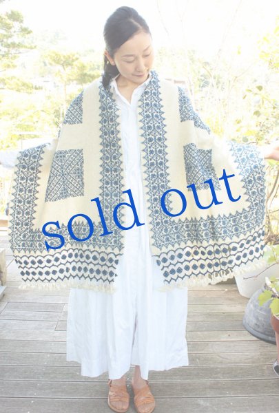 画像1: プエブラ州の刺繍ショール　 (1)