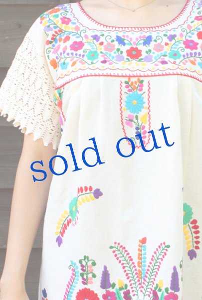 画像2: マンタ生地のメキシカンワンピース　 (2)