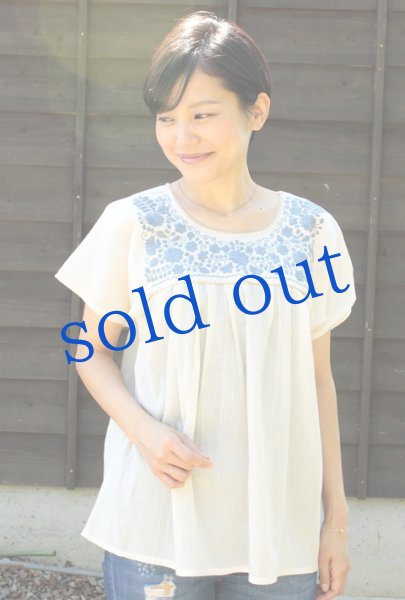 画像2: ガーゼ生地のメキシカントップス (2)