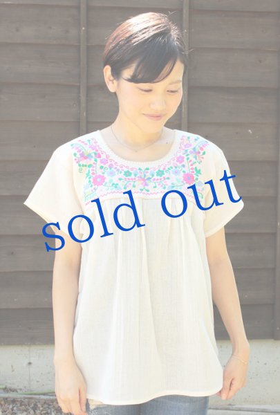 画像2: ガーゼ生地のメキシカントップスM~LLサイズ (2)