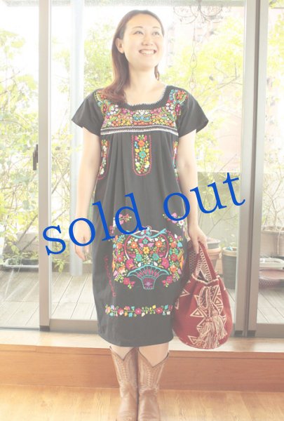 画像3: 定番メキシコ刺繍ワンピース  (3)