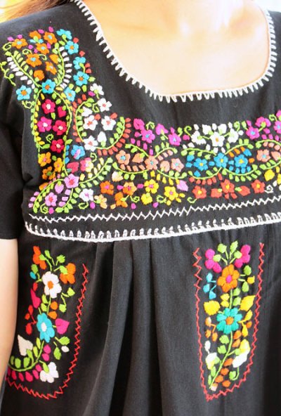 画像2: 定番メキシコ刺繍ワンピース　