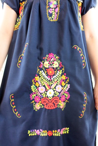 画像2: メキシコ刺繍ワンピース　