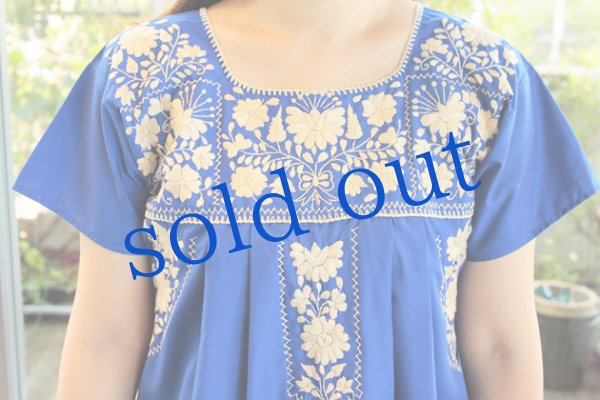 画像5: 定番プエブラ刺繍メキシコワンピース (5)
