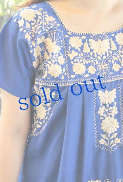 画像3: 定番プエブラ刺繍メキシコワンピース (3)