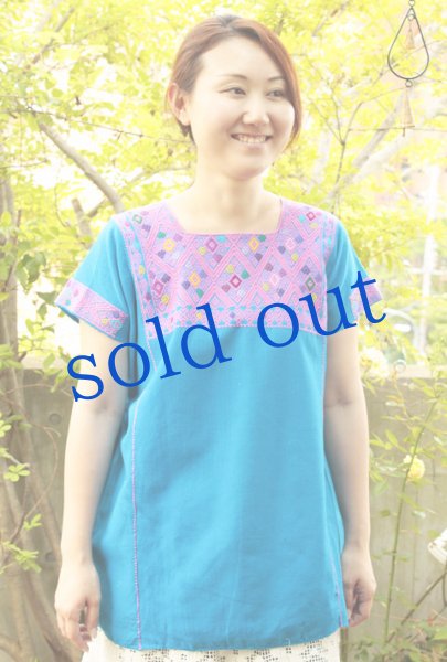 画像2: 手織り生地のウィピルトップス　 (2)