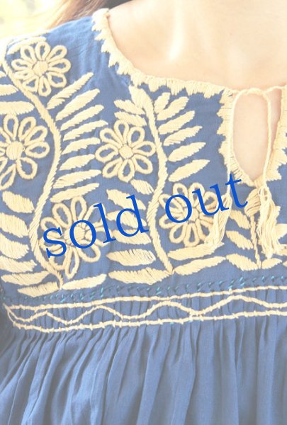 画像3: メキシコ刺繍長そでガーゼ生地ブラウス「チアパス」 (3)