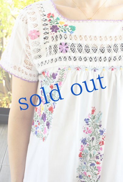 画像2: サンアントニーノレース刺繍ブラウス (2)