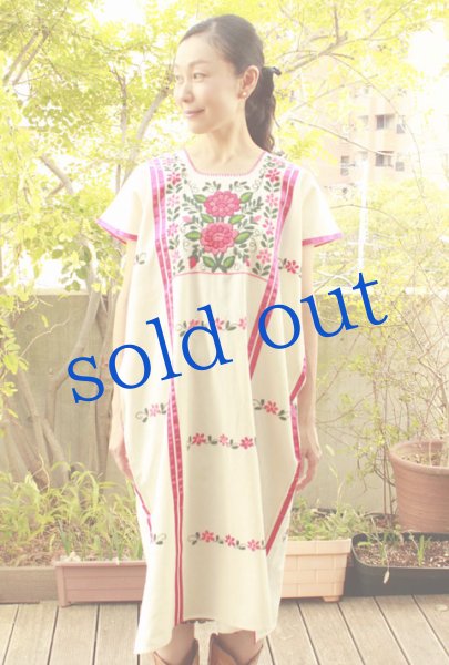 画像2: メキシコ刺繍ウィピルドレス (2)