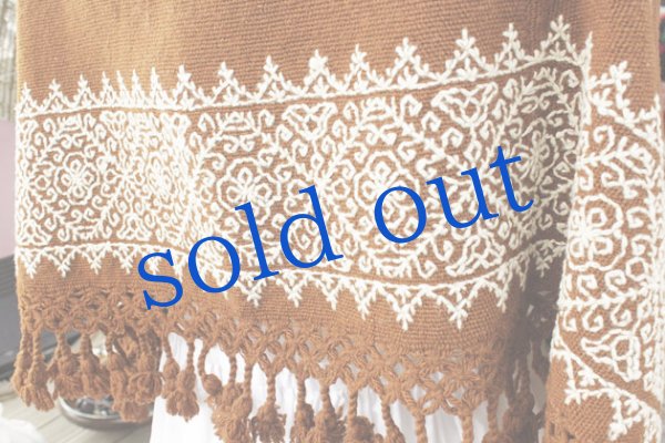 画像5: プエブラ州の刺繍ポンチョ (5)