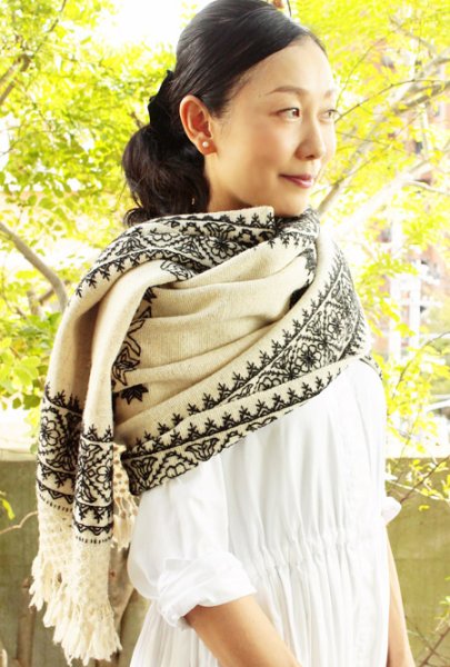 画像3: プエブラ州の刺繍ショール (3)