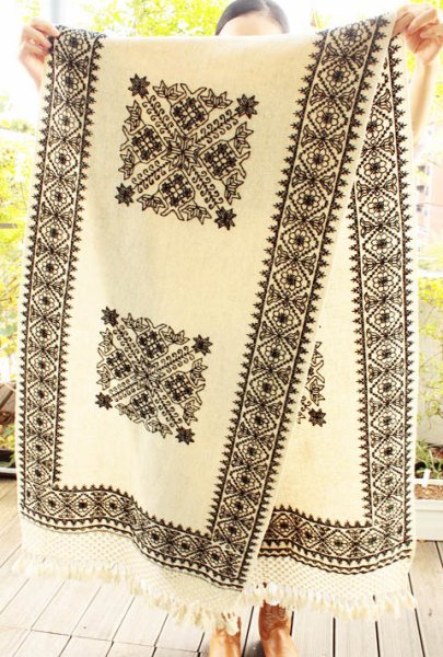 画像2: プエブラ州の刺繍ショール (2)