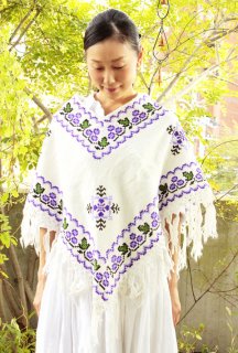 ♥70sVintage✽メキシコ刺繍ポンチョ ♥