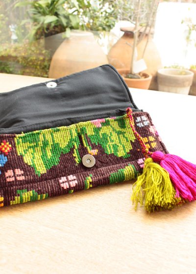 画像2: チアパス州手織り生地のセカンドバッグ