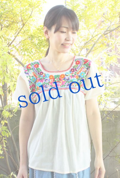 画像3: ガーゼ生地のメキシカントップスLサイズ (3)