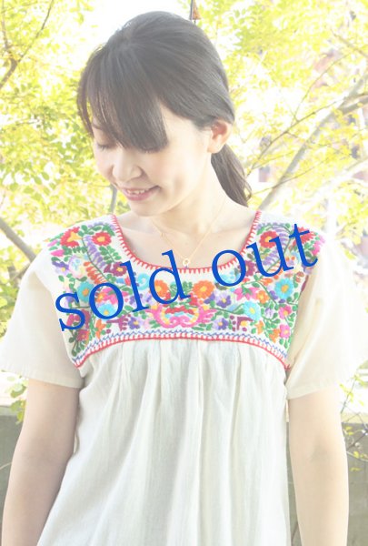 画像2: ガーゼ生地のメキシカントップスLサイズ (2)