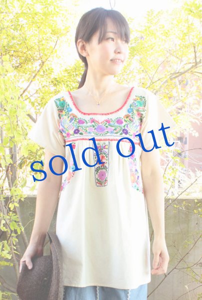 画像2: メキシコ刺繍のトップス (2)