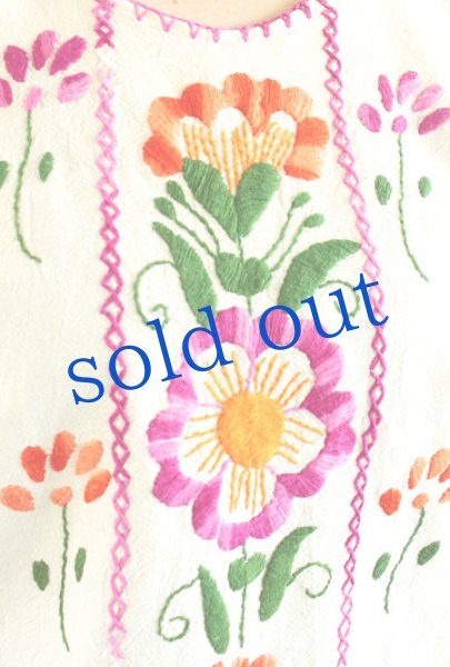 画像4: メキシコ刺繍ウィピルトップス (4)