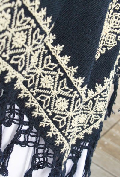 画像3: プエブラ州のポンチョ綿糸手織り生地