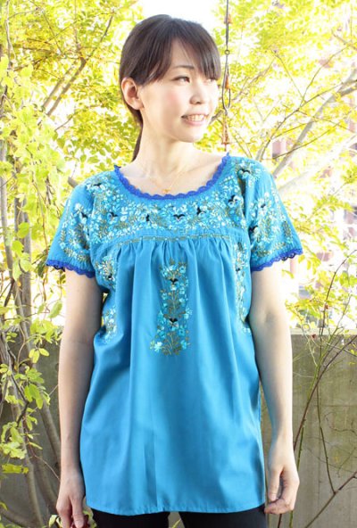 画像1: サンアントニーノ刺繍ブラウス　