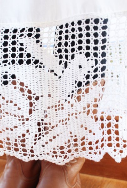 画像5: 手編みクロシェレースのペチコート (5)