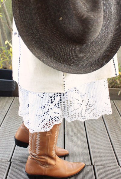 画像2: 手編みクロシェレースのペチコート