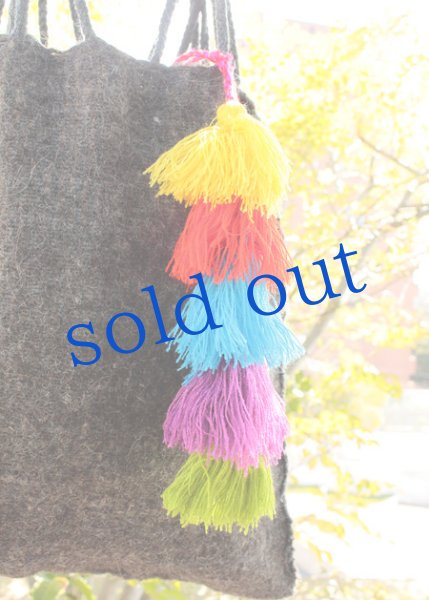 画像3: チャムラのウール手織り生地バッグ (3)