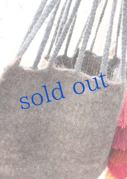 画像4: チャムラのウール手織り生地バッグ (4)