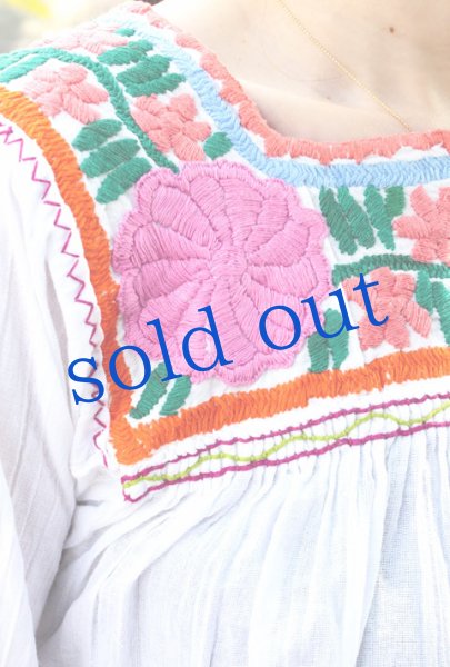 画像2: メキシコ刺繍ブラウス「チアパス」 (2)