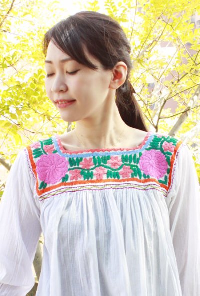 画像1: メキシコ刺繍ブラウス「チアパス」