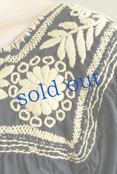 画像2: チアパスマンタがーぜ生地のブラウス (2)