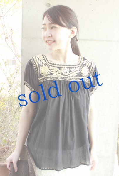 画像3: チアパスマンタがーぜ生地のブラウス (3)