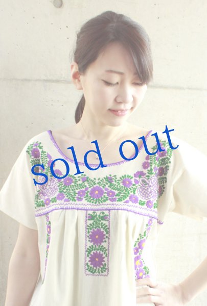 画像3: ガーゼ生地のメキシカントップスXLサイズ (3)