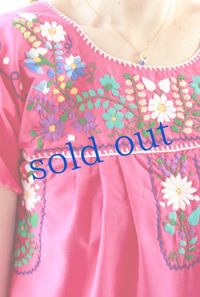 画像2: 定番メキシコ刺繍ワンピース　 (2)