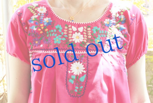 画像5: 定番メキシコ刺繍ワンピース　 (5)