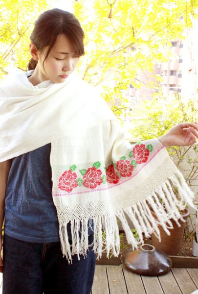 画像3: オアハカ州の手織りショール (3)